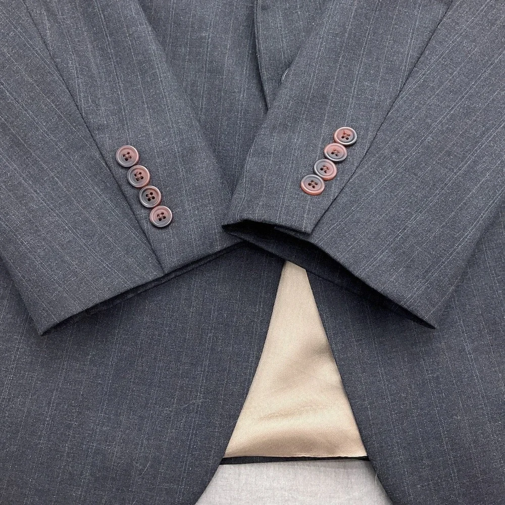 Chaps Ralph Lauren Blazer Men 46R Gray Stripe Wool Classic Career Jacket Canada